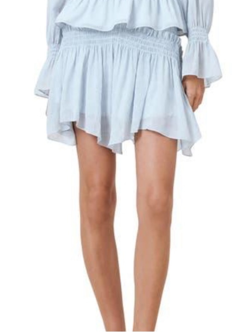 All Saints Pamela Ethereal Fairy Mini Skirt Size 0 Smocked Waist Sheer Chiffon